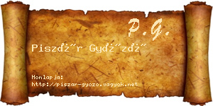 Piszár Győző névjegykártya